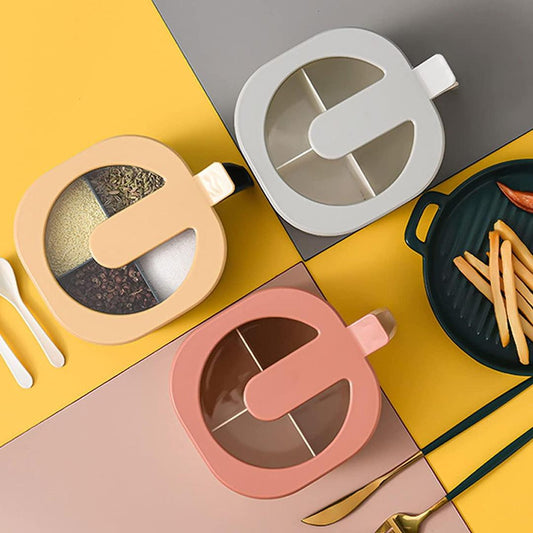 4 In 1 Spice Boc With Spoons- Easy to Use and Durable Materials for Enhanced Organization