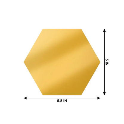 Hexagonal Aclyic Mirror Stickers - 4 Pcs