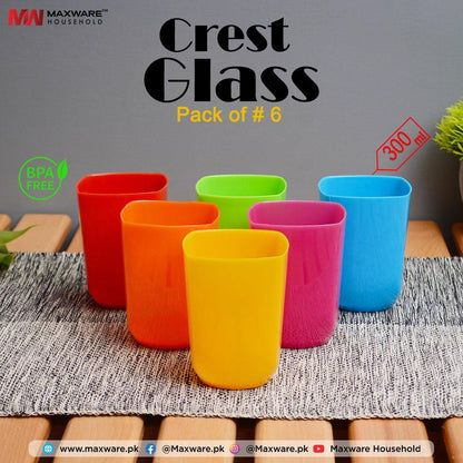6-Piece Plastic Glass Set – Durable, Lightweight & Everyday Friendly