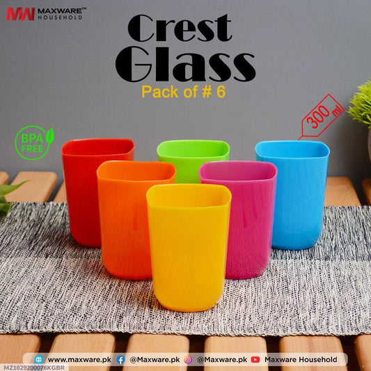 6-Piece Plastic Glass Set – Durable, Lightweight & Everyday Friendly