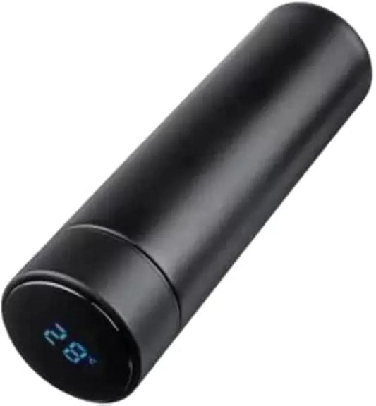 1 Pc Black Stainless Steel Temperature Water Bottle - Perfect For Gym