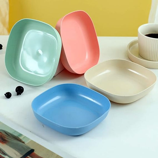 10 Pcs Multi-function Spit Bone Plate Set Household Food Grade Plastic Elliptical Plate Set